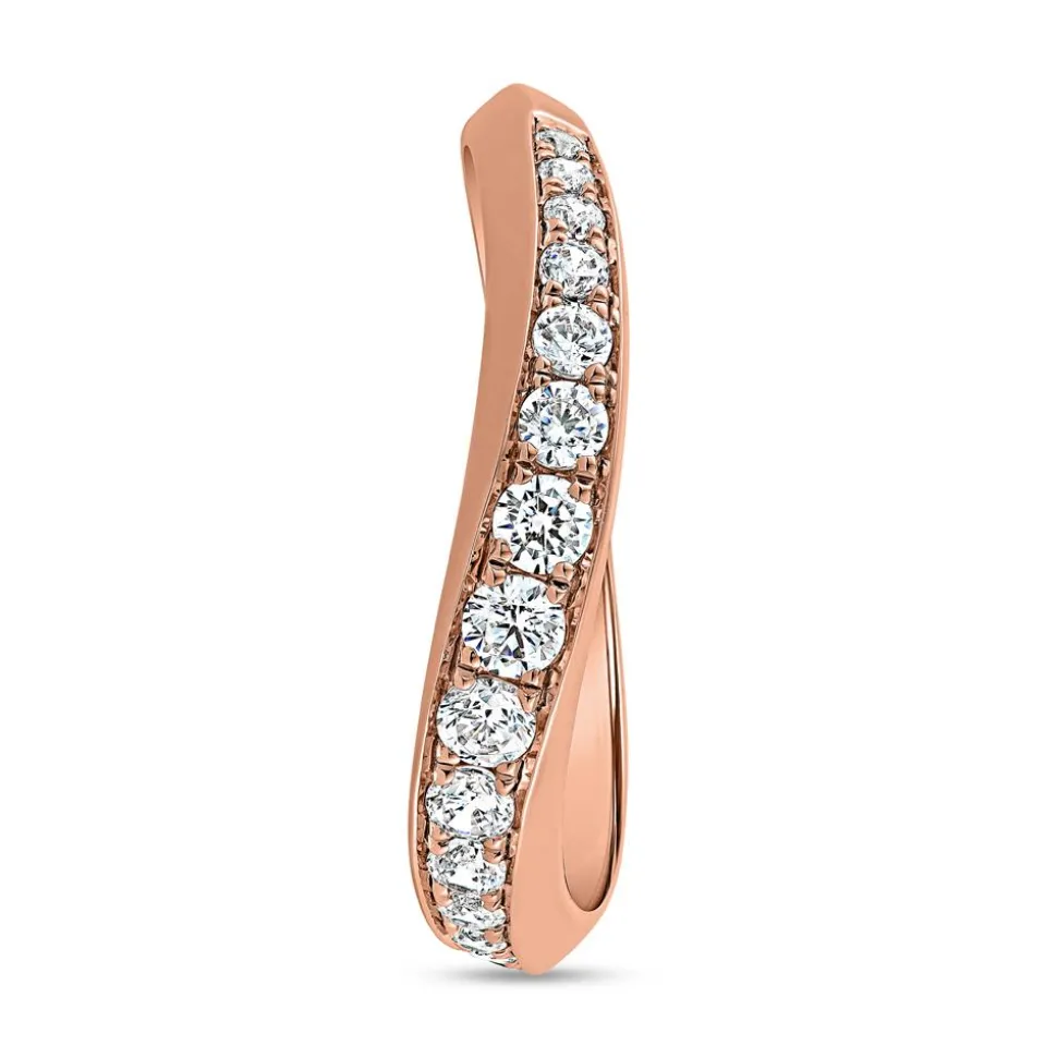 Geschwungener Damenring mit Diamanten, Roségold BDR0064-RSL