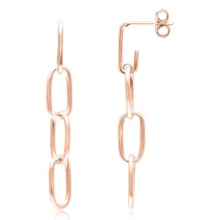 Glieder Ohrstecker für Damen aus Sterlingsilber, rosé LSE0037-R