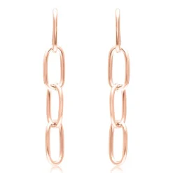 Glieder Ohrstecker für Damen aus Sterlingsilber, rosé LSE0037-R