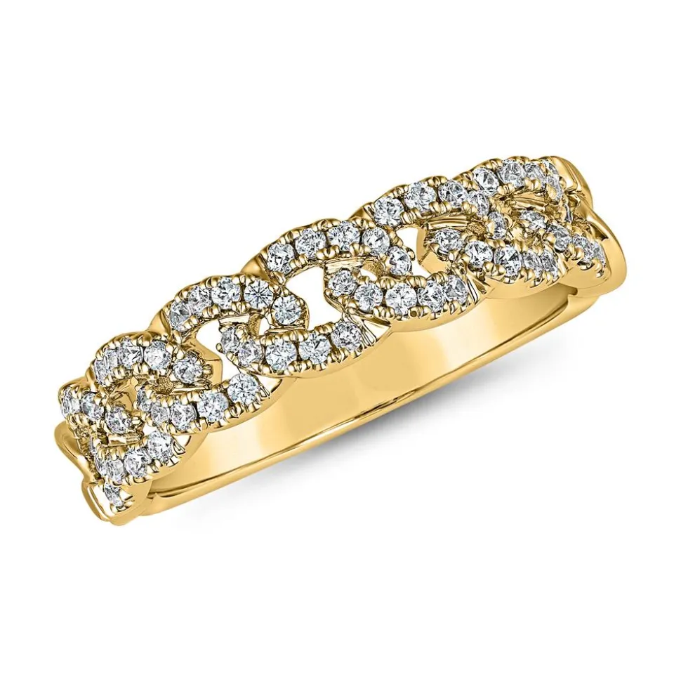 Gliederring mit lab grown Brillanten aus Gelbgold BDR0066LG-GSL