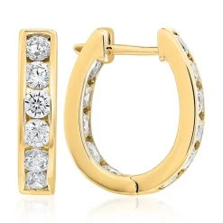 Gold Creolen für Damen mit Diamanten BDE0041-GSL