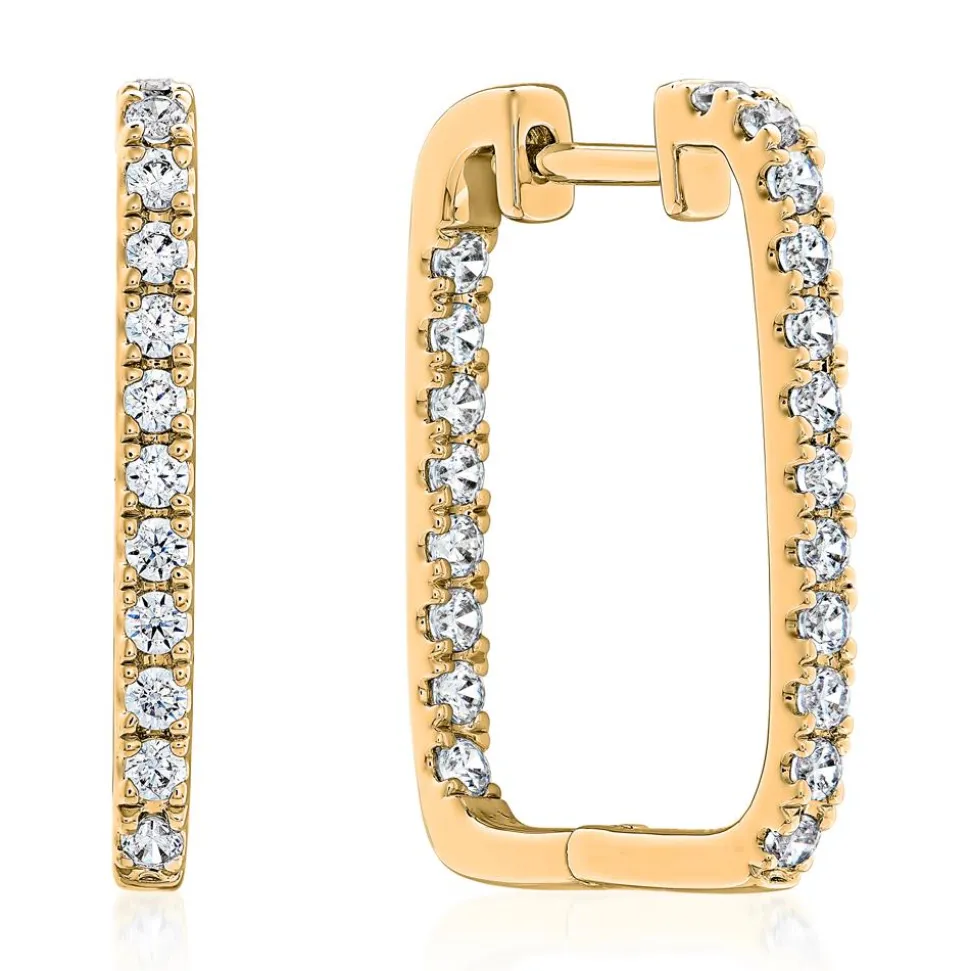 Gold Creolen für Damen mit Brillanten, Lab Grown BDE0039LG-GSL