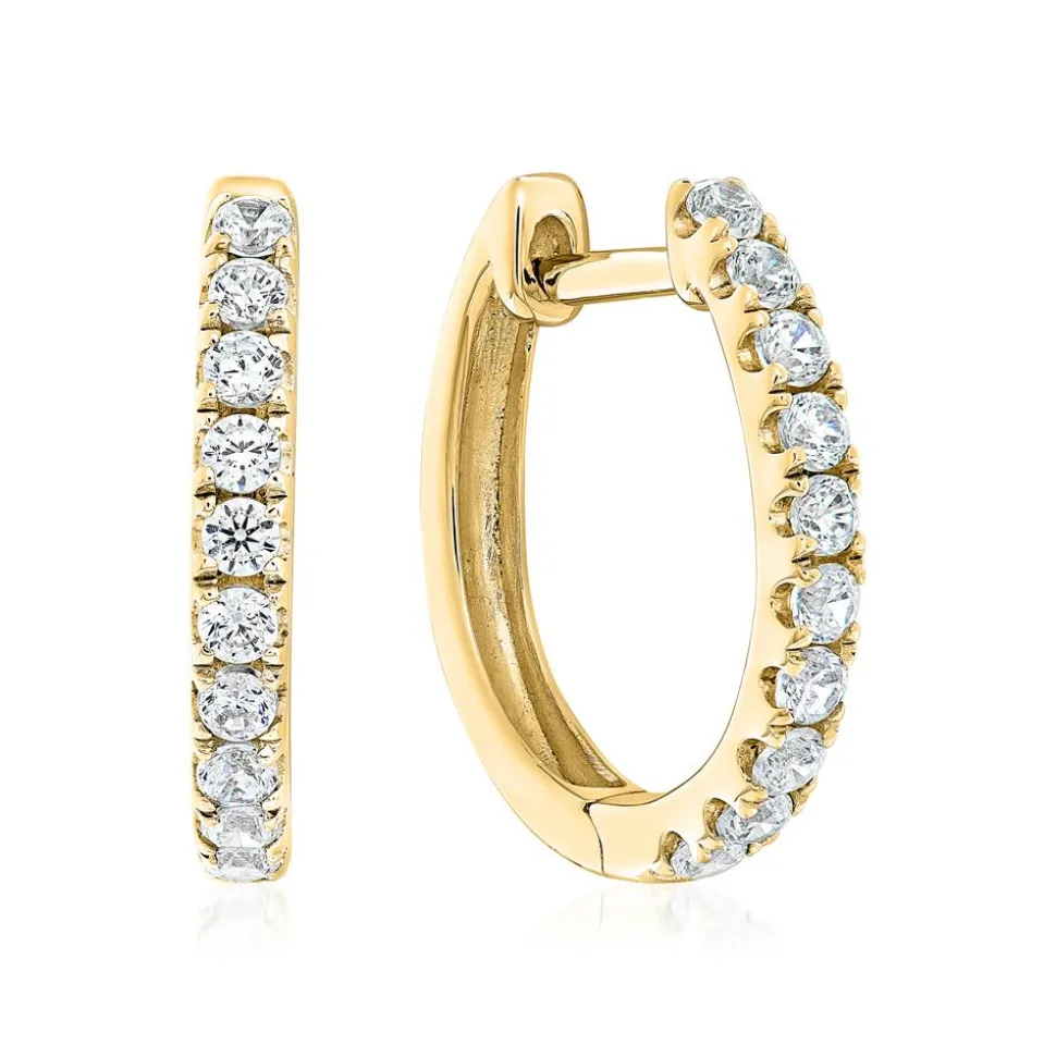 Gold Creolen für Damen mit Brillanten BDE0044-GSL