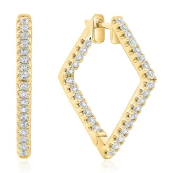 Gold Creolen für Damen mit Diamanten BDE0058-GSL