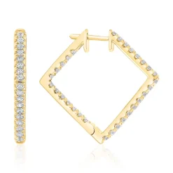 Gold Creolen für Damen mit Diamanten BDE0058-GSL