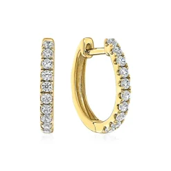 Gold Creolen für Damen mit Brillanten, Lab Grown BDE0044LG-GSL