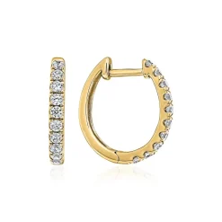 Gold Creolen für Damen mit Brillanten, Lab Grown BDE0044LG-GSL