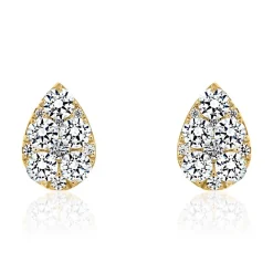 Gold Ohrschmuck Tropfen für Damen mit Brillanten BDE0070-GSL