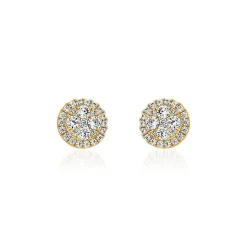 Gold Ohrstecker für Damen mit Diamanten, Lab Grown BDE0054LG-GSL