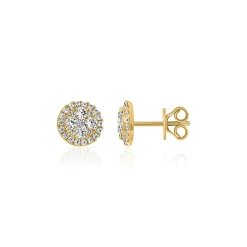 Gold Ohrstecker für Damen mit Diamanten, Lab Grown BDE0054LG-GSL