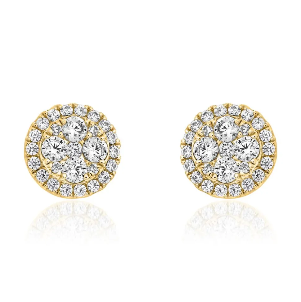 Gold Ohrstecker für Damen mit Diamanten BDE0054-GSL