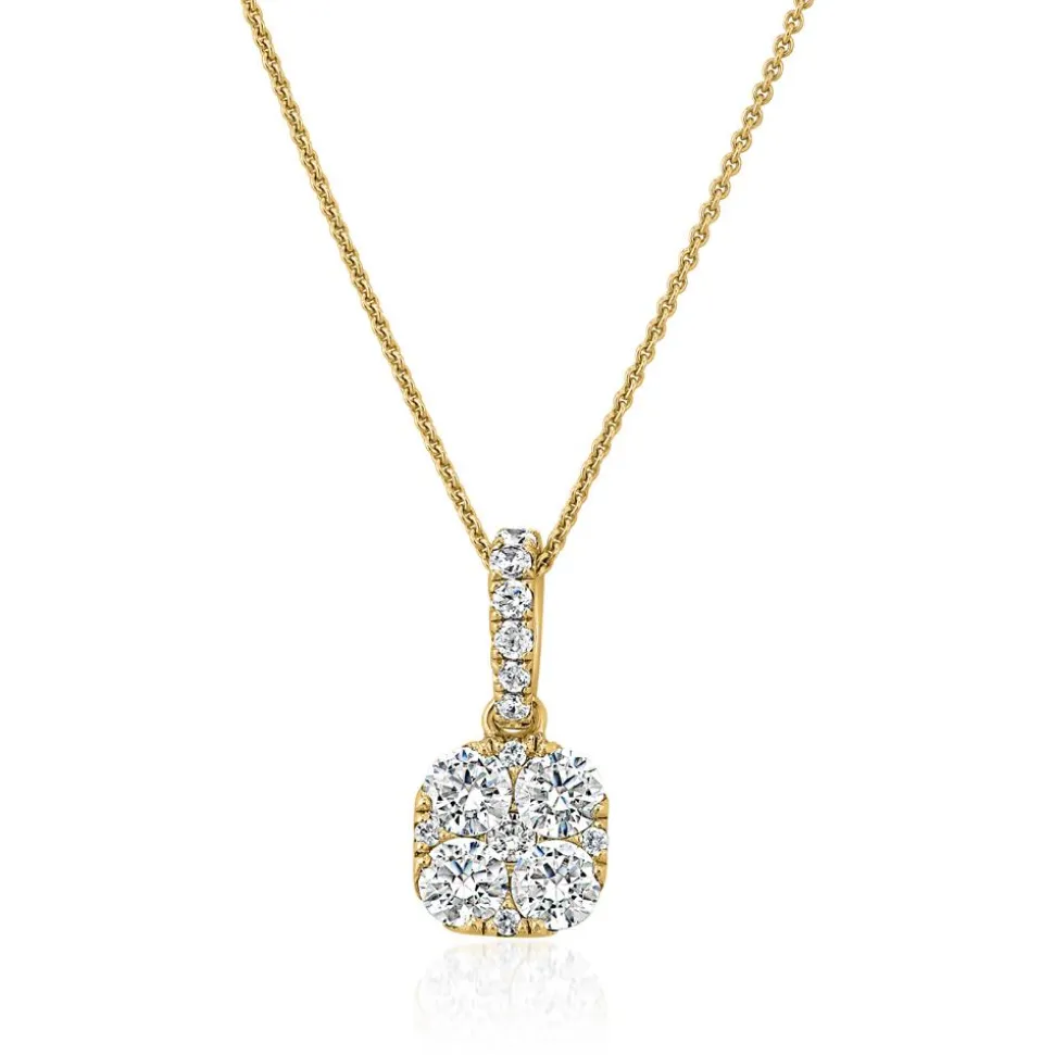 Goldene Kette mit Anhänger, lab grown Diamanten BDP0050LG-GSLK