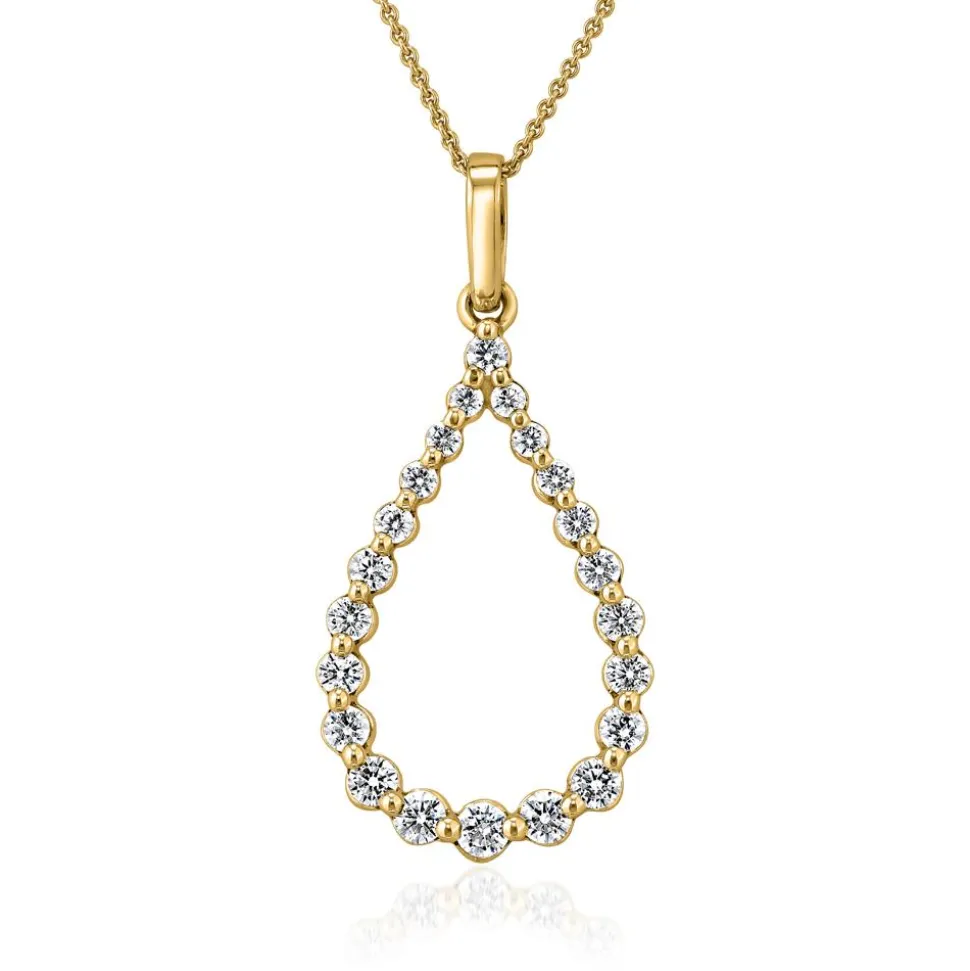 Goldener Anhänger für Damen mit Diamanten BDP0052-GSL
