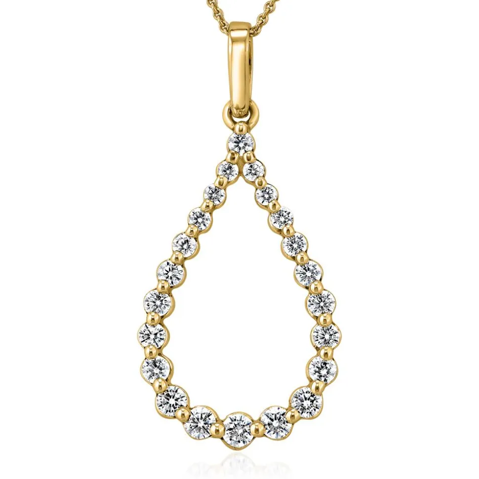 Goldener Anhänger für Damen mit Diamanten BDP0052-GSL