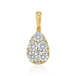 Goldener Anhänger Tropfen mit Diamanten für Damen BDP0048-GSL