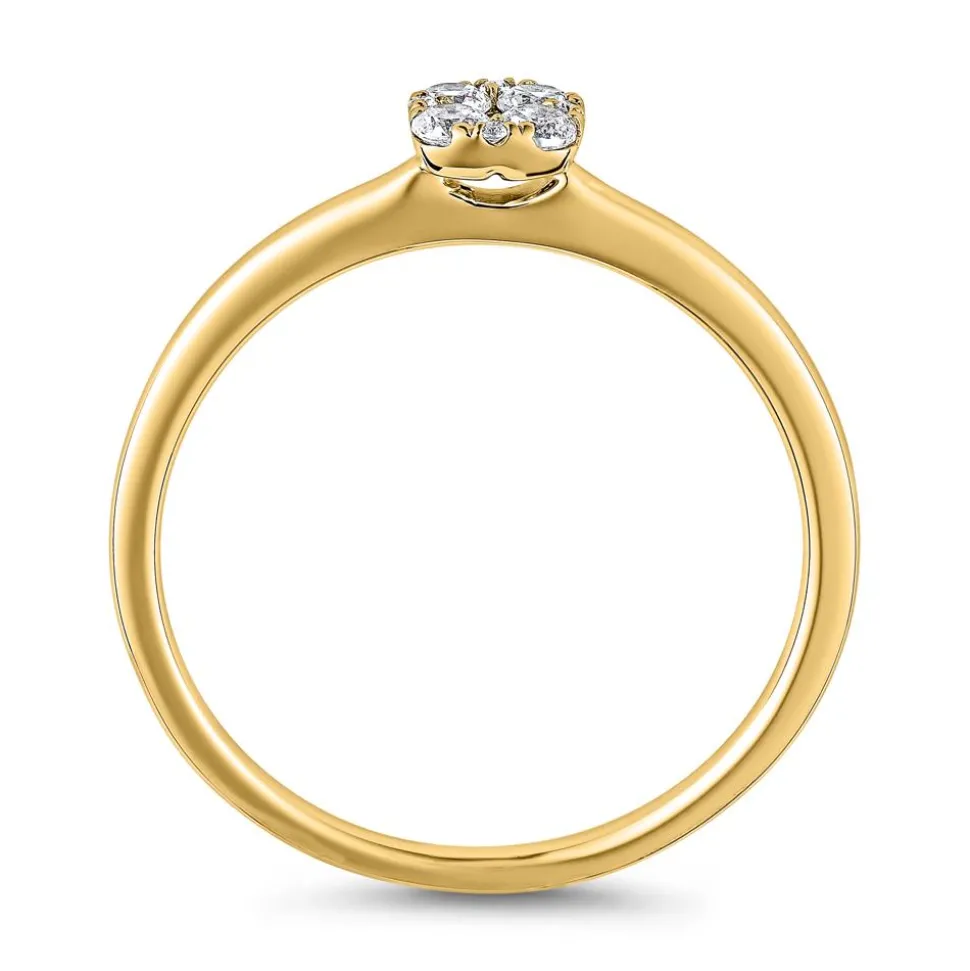 Goldener Damenring mit Brillanten, gravierbar BDR0103-GSL