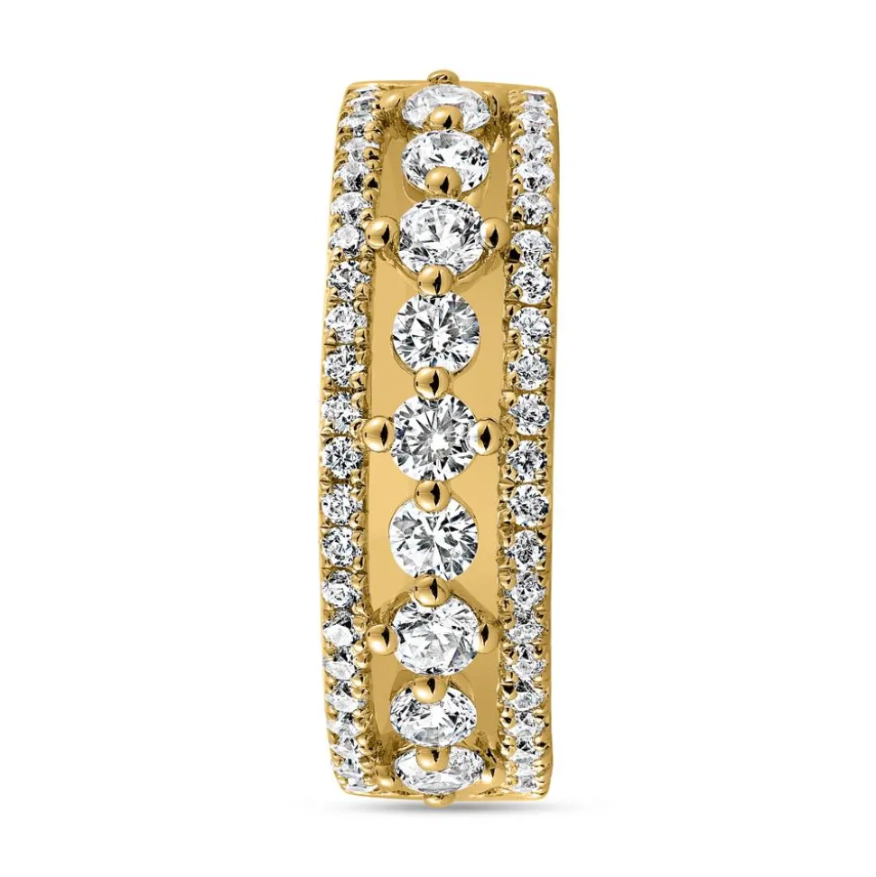 Goldener Damenring mit lab grown Brillanten, gravierbar BDR0067LG-GSL