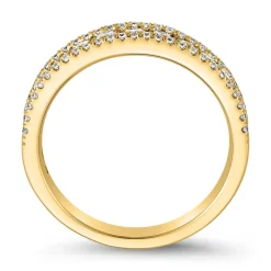 Goldener Damenring mit laborgezüchteten Diamanten BDR0046LG-GSL