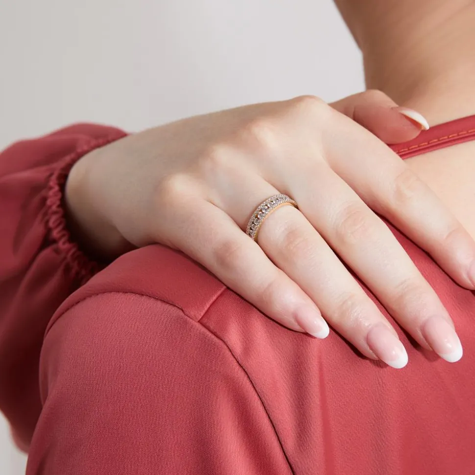 Goldener Damenring mit laborgezüchteten Diamanten BDR0046LG-GSL