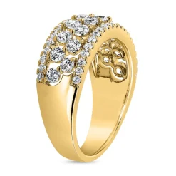 Goldener Diamantring für Damen, gravierbar BDR0073-GSL