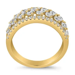 Goldener Diamantring für Damen, gravierbar BDR0073-GSL