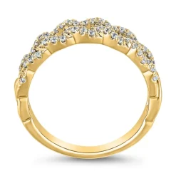 Goldener Gliederring mit Brillanten, gravierbar BDR0066-GSL