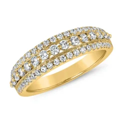 Goldener Gravurring für Damen mit Diamanten BDR0070-GSL