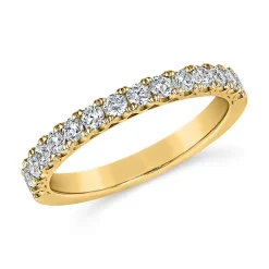 Goldener Halb-Memoire-Ring mit Diamanten, gravierbar BDR0075-GSL