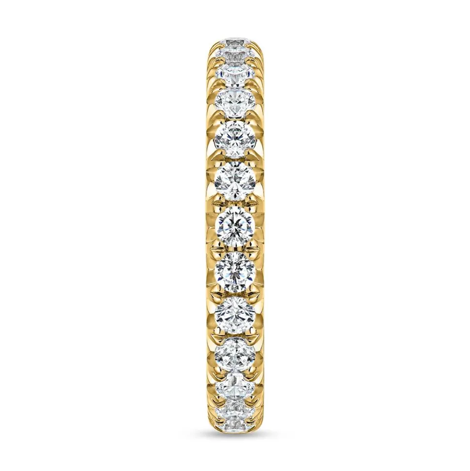 Goldener Half Eternity Ring mit Diamanten für Damen BDR0079-GSL