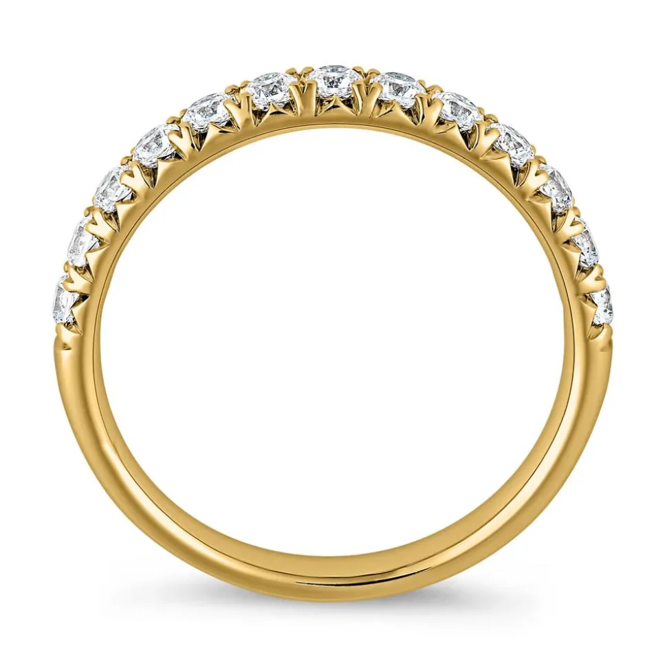 Goldener Half Eternity Ring mit Diamanten für Damen BDR0079-GSL