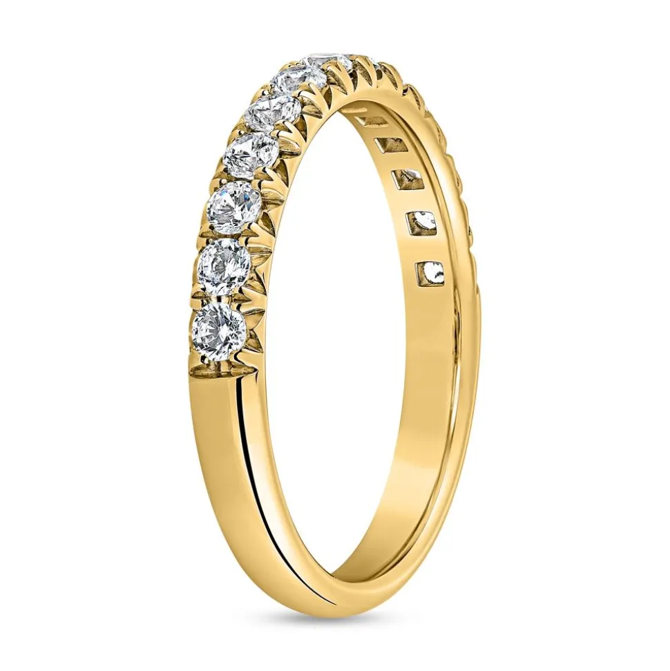 Goldener Half Eternity Ring mit Diamanten für Damen BDR0079-GSL