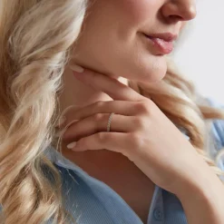 Goldener Half Eternity Ring mit lab-grown Diamanten BDR0128LG-GSL