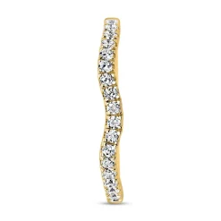Goldener Half-Eternity Ring Welle mit Brillanten BDR0051-GSL