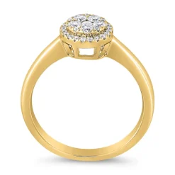 Goldener Halo-Ring mit Diamanten für Damen BDR0058-GSL