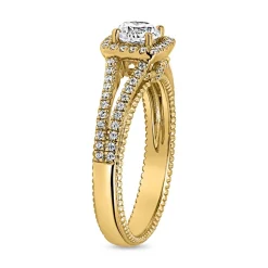 Goldener Halo-Ring mit lab grown Diamanten BDR0017LG-GSL