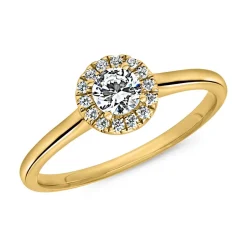 Goldener Halo-Ring mit lab grown Brillanten BDR0012LG-GSL