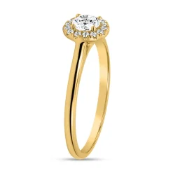Goldener Halo-Ring mit lab grown Brillanten BDR0012LG-GSL