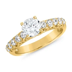 Goldener lab grown Diamantring für Damen BDR0003LG-GSL