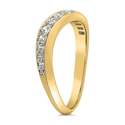 Goldener Ring für Damen mit Diamanten, geschwungen BDR0064-GSL