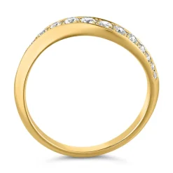 Goldener Ring für Damen mit Diamanten, geschwungen BDR0064-GSL