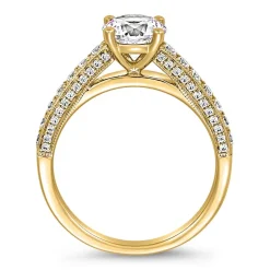 Goldener Verlobungsring mit Diamanten, gravierbar BDR0005-GSL
