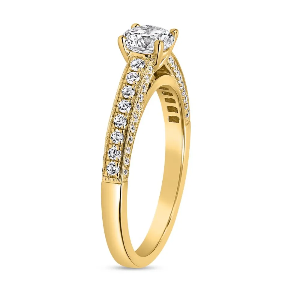 Goldener Verlobungsring mit lab grown Diamanten BDR0004LG-GSL