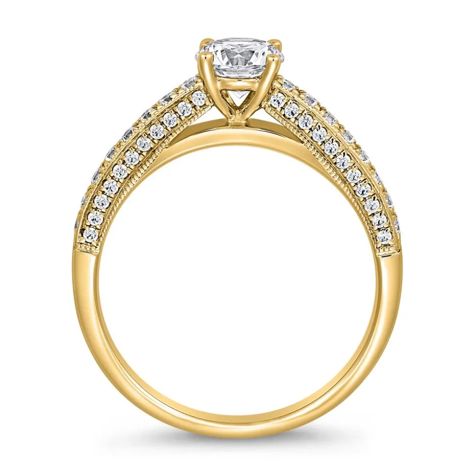 Goldener Verlobungsring mit lab grown Diamanten BDR0004LG-GSL