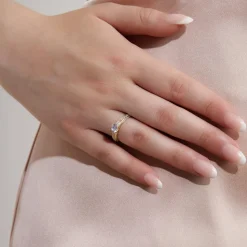 Goldener Verlobungsring mit lab grown Diamanten BDR0004LG-GSL