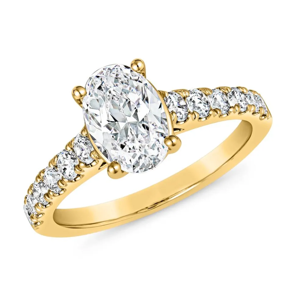 Goldener Verlobungsring mit lab grown Brillanten BDR0033LG-GSL