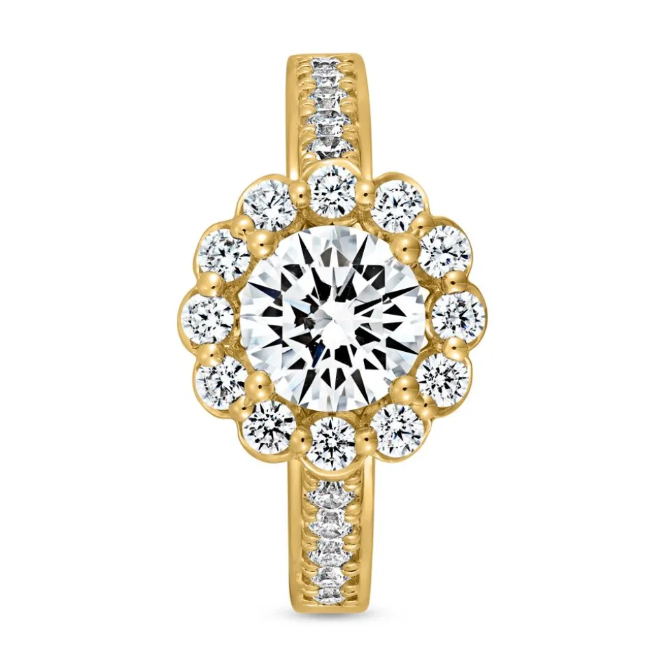 Goldener Verlobungsring mit Diamantbesatz BDR0031-GSL