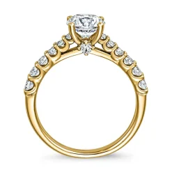 Goldener Verlobungsring mit Diamanten für Damen BDR0026-GSL