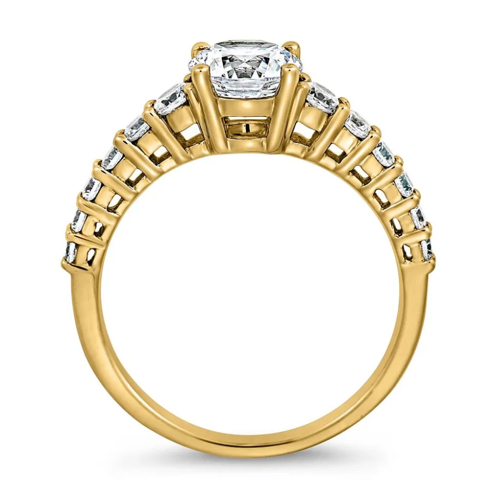 Goldener Verlobungsring mit lab grown Diamantbesatz BDR0022LG-GSL