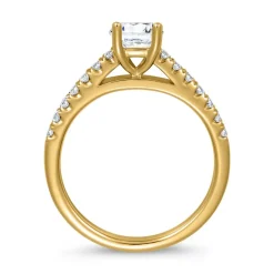 Goldener Verlobungsring mit Diamanten für Damen BDR0009-GSL