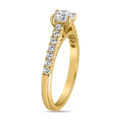 Goldener Verlobungsring mit Diamanten für Damen BDR0009-GSL